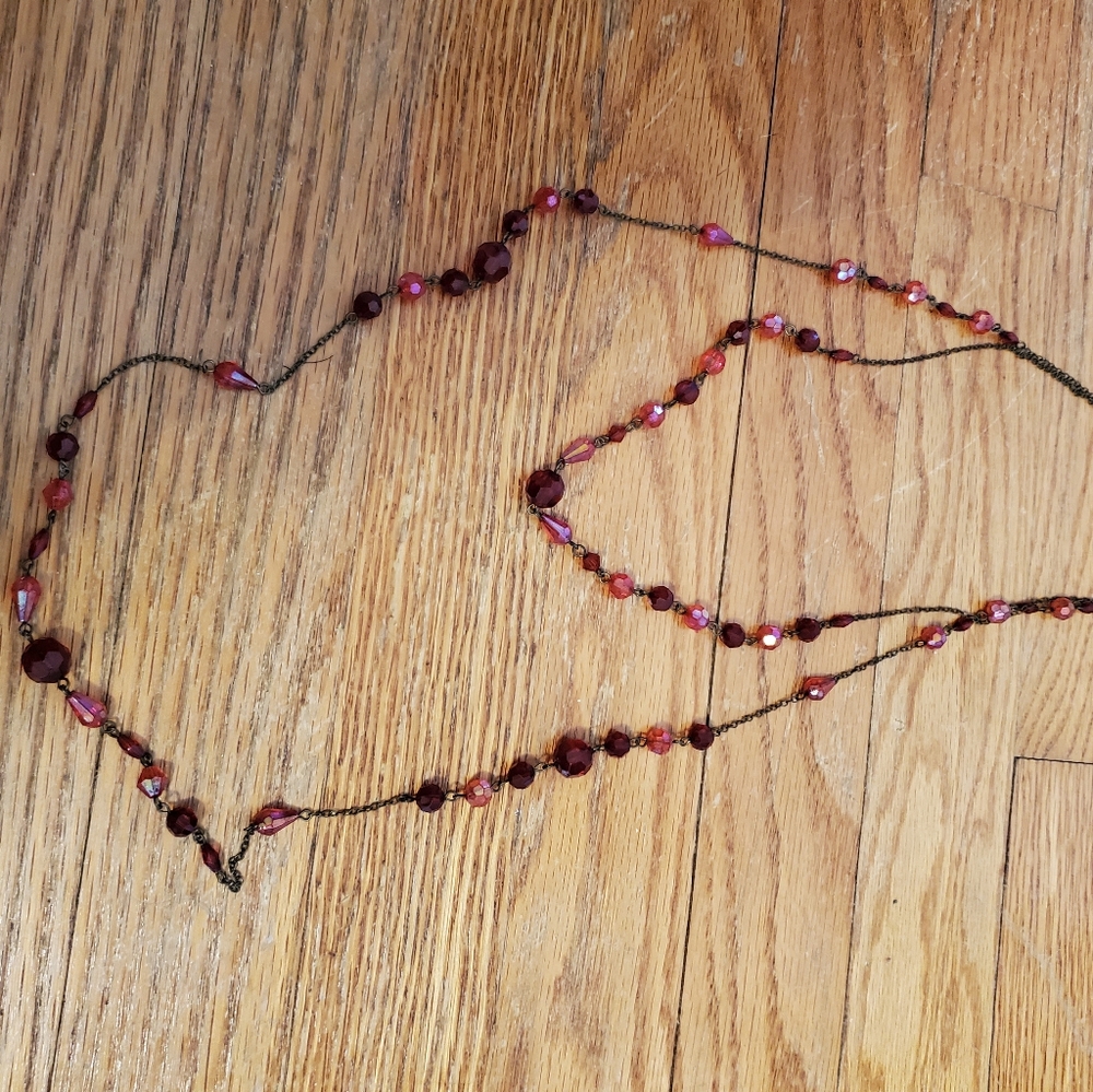 Red statement necklace